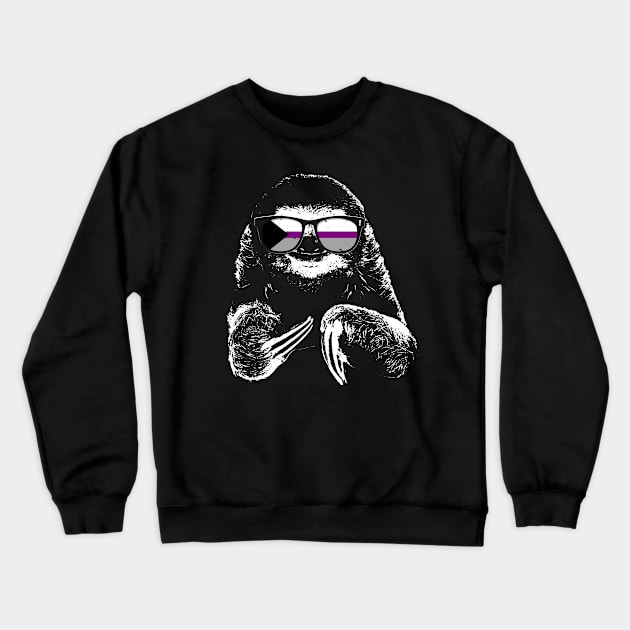 Pride Sloth Demisexual Pride Flag Sunglasses Crewneck Sweatshirt by wheedesign